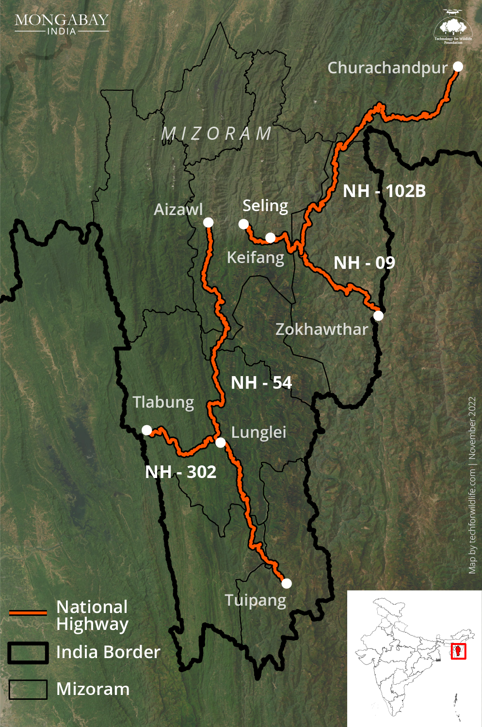 Map by Technology for Wildlife Foundation.