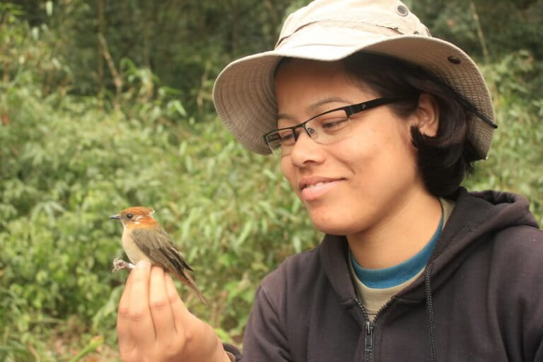 Banding birds in Eaglenest Wildlife Sanctuary. Photo from Joli Rumi Borah.