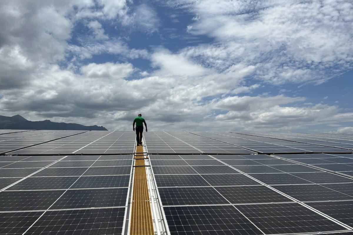 Some spinning mills in Tamil Nadu are investing in solar energy to complement the intermittent wind energy. Photo by Gowthami Subramaniam.