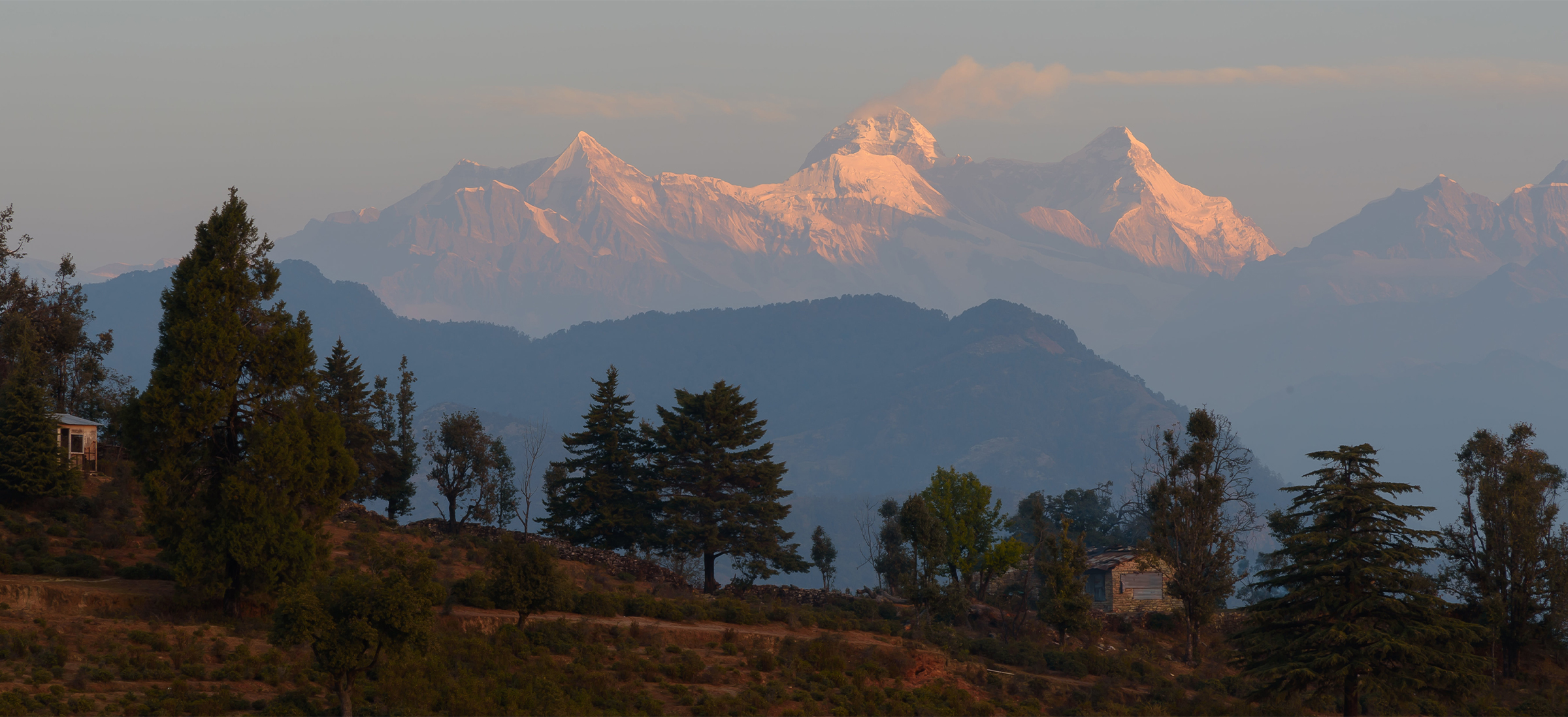 Trishul mountain peaks in the Kumaon range.