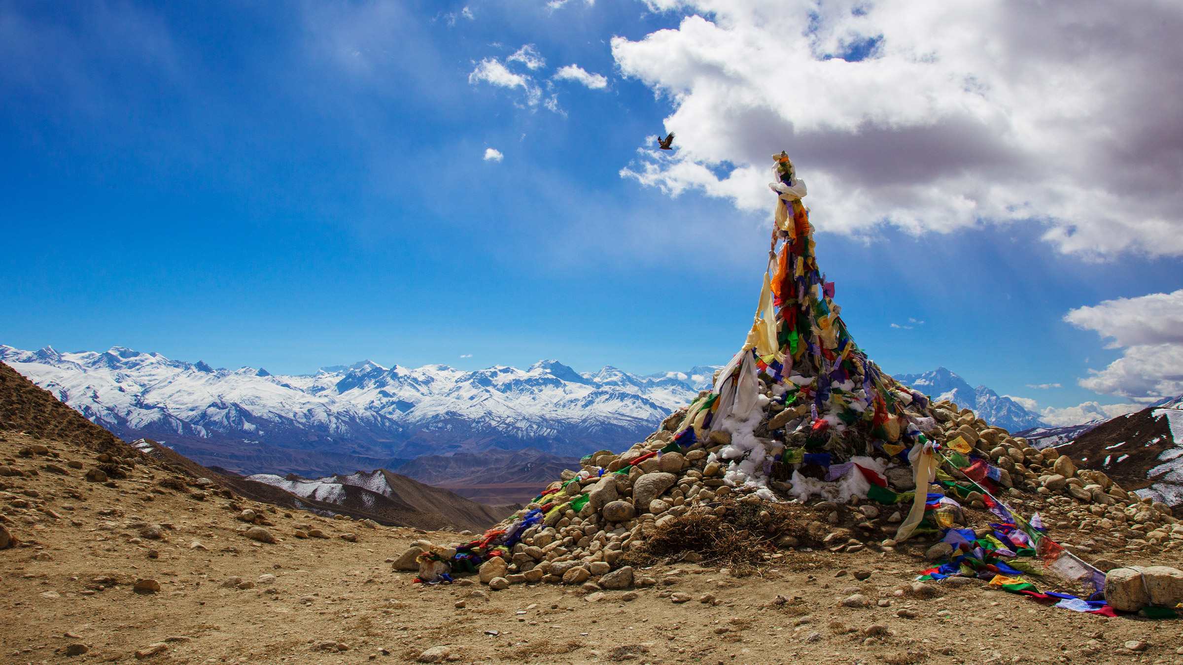 Prayer flags in Lo Manthang, Nepal.