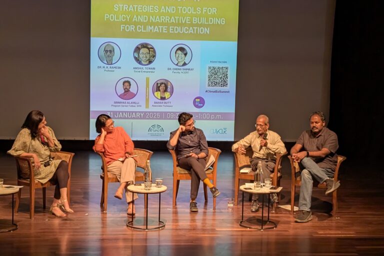 A summit organised by the Climate Educators Network (CEN) in Bengaluru earlier this year brought together educators, policymakers, youth leaders, among others. Recognising a need to localise climate education, the network has started working with policymakers in several states to promote environmental literacy. Image courtesy of CEN.