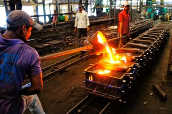 A foundry in Hyderabad. Corporations in India are largely supportive of science-aligned climate policy, including those in the metals, mining, and energy sectors. Image by Rajesh Pamnani via Flickr (CC BY-NC-ND 2.0).