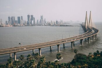 In the 2000s, the Bandra-Worli Sea Link was opened to the public. In the 2010s, a 29.2 kilometre long coastal road was conceptualised along the western side of Mumbai. Image by Wirestock/Envato.