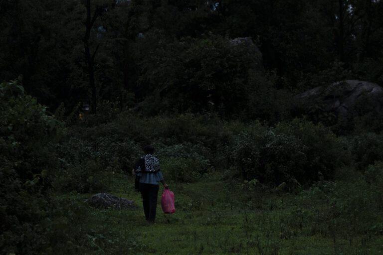Ruchika carries a bag of pads which she has used in a month’s span.
