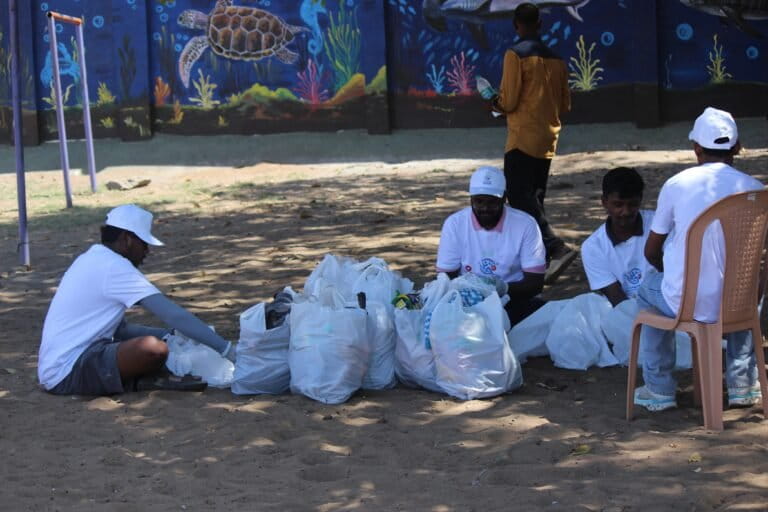Players segregate the waste collected by them. There is a 75-point penalty for garbage segregated wrongly. Image courtesy of Float Events.