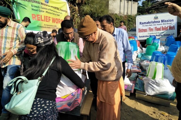 Disaster relief centres are most often not equipped to cater to the needs of people with disabilities. For example, people with spinal cord injuries often need to self-insert a catheter and are unable to do so in a crowded areas. Representative image by Ramakrishna Mission via Flickr (Public Domain).