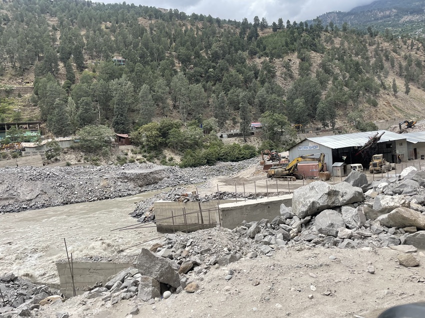 Debris from construction of infratsrutcure projects is often dumped into the rivers. Image by Meenakshi Kapoor