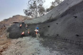 The risks of working in a tectonically active and landslide-prone region are heightened by rainfall, steep and variable topography, and highly fractured rock masses. These lead to higher landslide susceptibility, directly affecting road safety, construction costs, and project timelines. Image by NHIDCL.