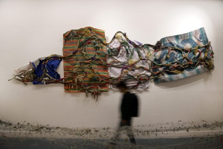 Artist Rachna Toshniwal’s work ‘There is No Such Thing Called Waste’ was showcased at Sustaina India, which highlights material-based practices, community-led initiatives, and sustainable innovations addressing the climate crisis. Image courtesy of CEEW.