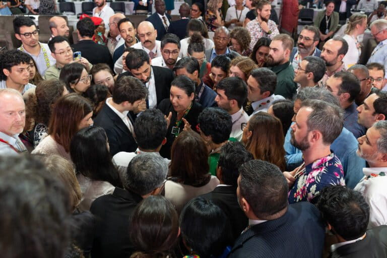 The closing plenary at COP30. About one in every 25 attendees at COP30 represented fossil fuel interests, which are major drivers of climate obstruction. Representative image © UN Climate Change - Kiara Worth via Flickr (CC BY-NC-SA 4.0).
