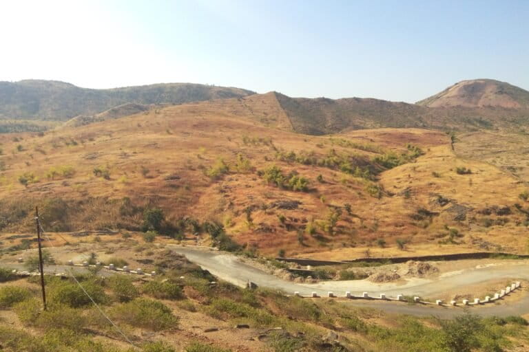 A road winds through the Aravalli ranges in Udaipur. Image by Chundawat-singh via Wikimedia Commons (CC BY-SA 4.0).