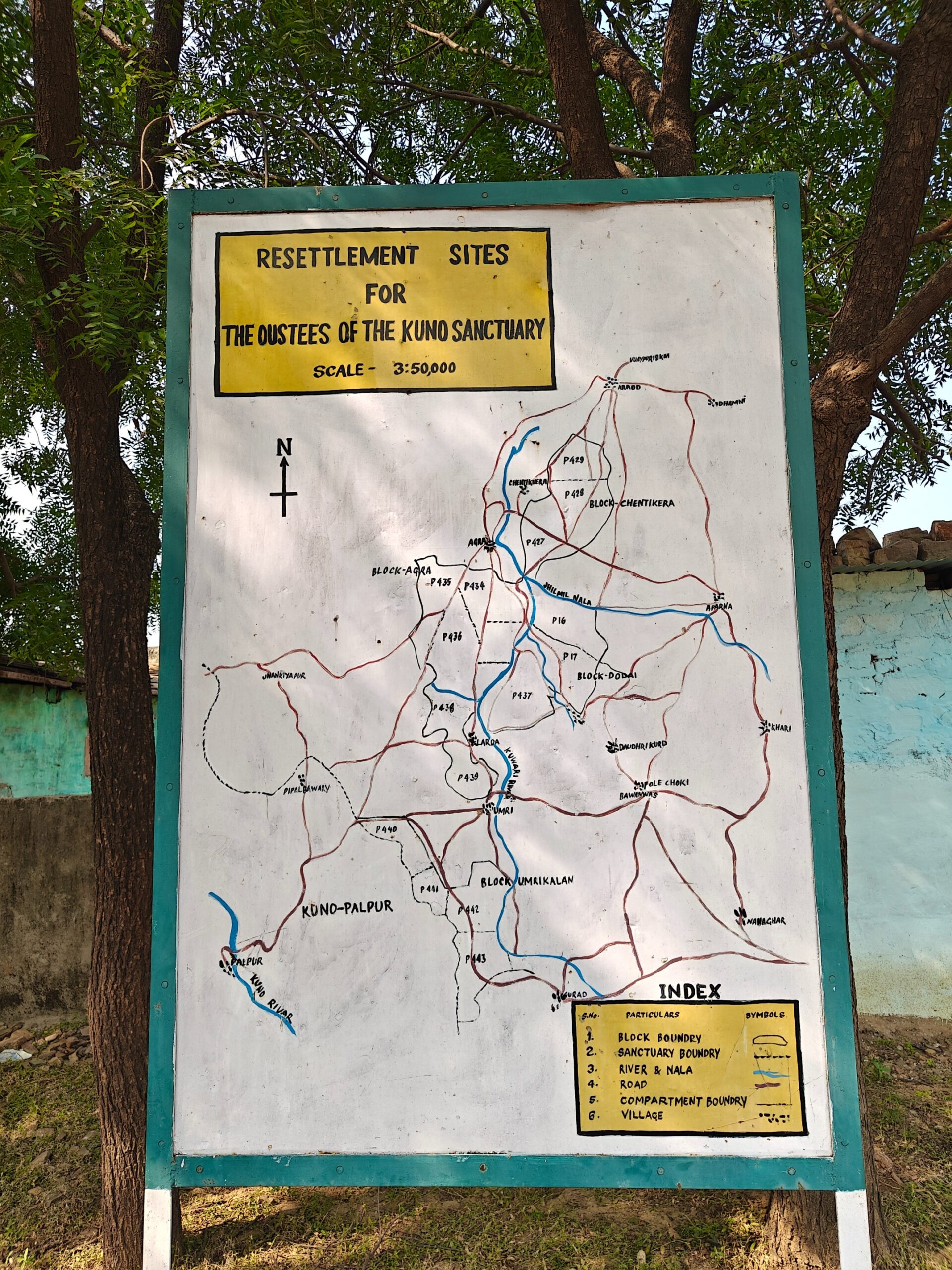 Resettlement sites for the villages displaced from near Kuno National Park. Image by Stuti Singh.