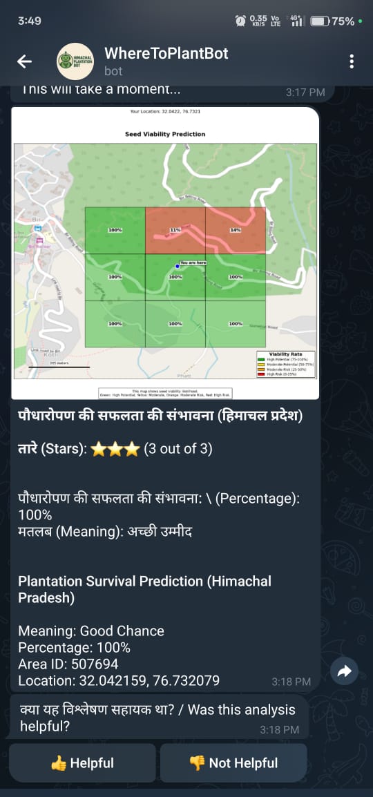 A machine learning-powered chatbot to guide tree plantation in the Himalayas