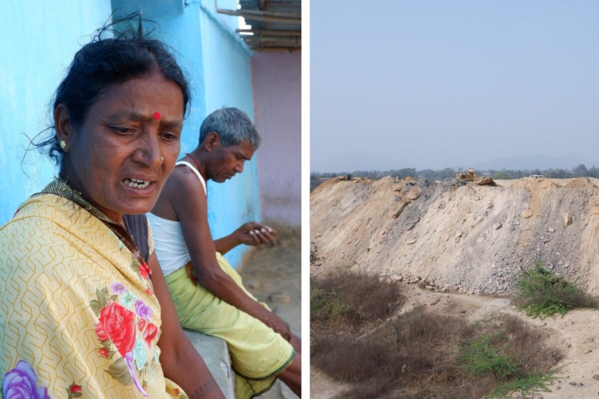 झारखंड में पलामू के निवासियों का कहना है कि राजहरा उत्तरी कोयला खदान के फिर से खुलने से भले ही कुछ अस्थायी लाभ मिल सकते हैं, लेकिन इससे विस्थापन और पर्यावरण को नुकसान का सिलसिला फिर से शुरू होने का जोखिम है। बिंदु देवी का कहना है कि वह उचित मुआवजे के लिए लड़ेंगी (दाएं)। सरकार ने फेयरमाइन कार्बन्स को खनन ब्लॉक आवंटित किए हैं, जिसने खनन शुरू कर दिया है (बाएं)। तस्वीर - अश्विनी कुमार शुक्ला\मोंगाबे।